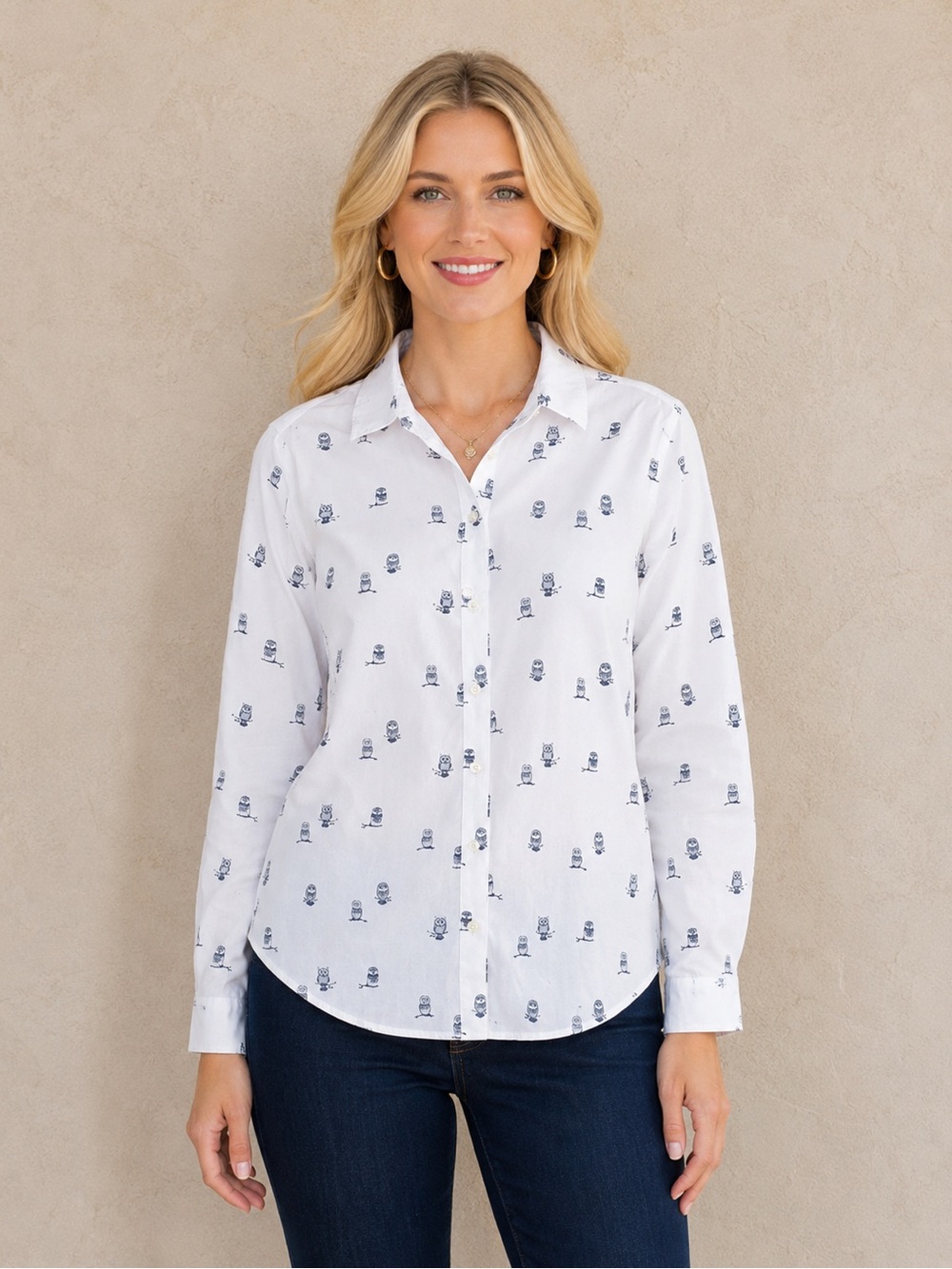 🎉5 for $45🎉 Coldwater owl owl print top blouse shirt size 14